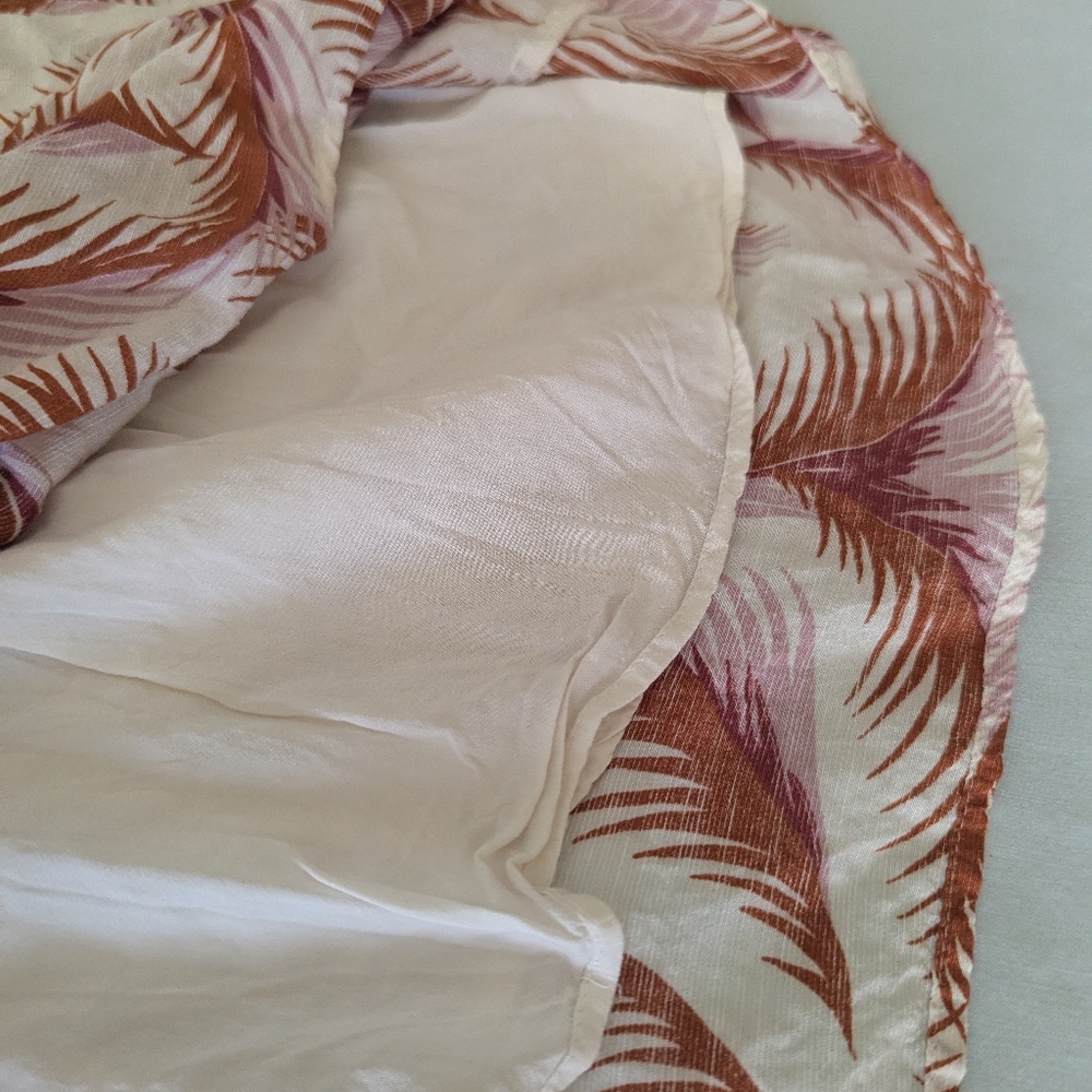 Anthropologie Button Front Linen Blend Tropical Print Dress - Picture 11 of 14